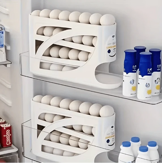 Rolling Egg Dispenser Rack/منظم وحامل البيض المتدحرج 🥚✨