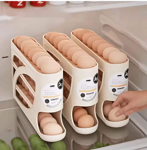 Rolling Egg Dispenser Rack/منظم وحامل البيض المتدحرج 🥚✨