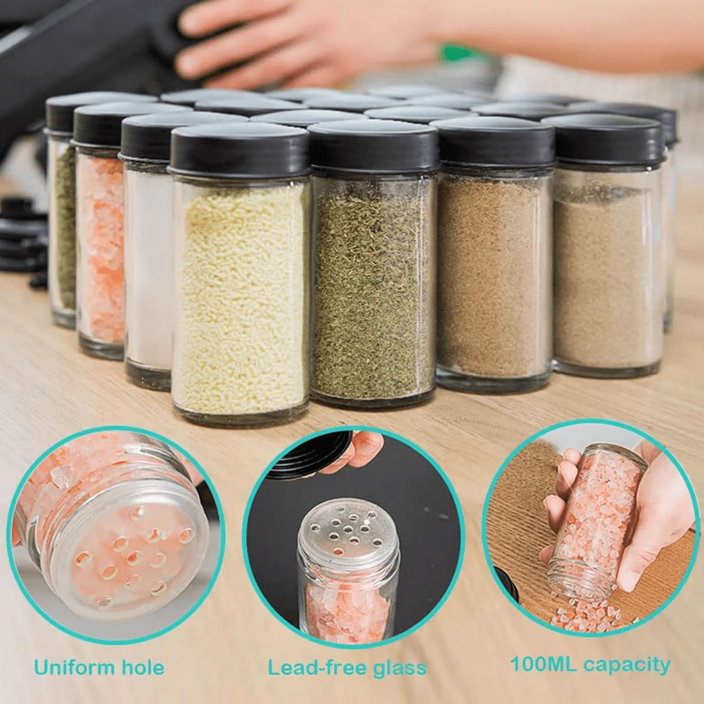 18 Jar Rotating Spice Rack/ف توابل دوّار مع 18 مرطبان 🌿
